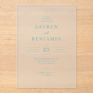 Sophisticated Navy Minimalist Wedding Invitation