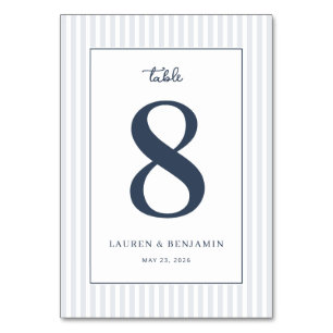 Sophisticated Navy Number Eight Table Number