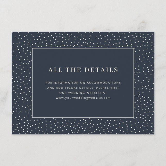 Sophisticated Navy Polka Dots Enclosure Card (Front)