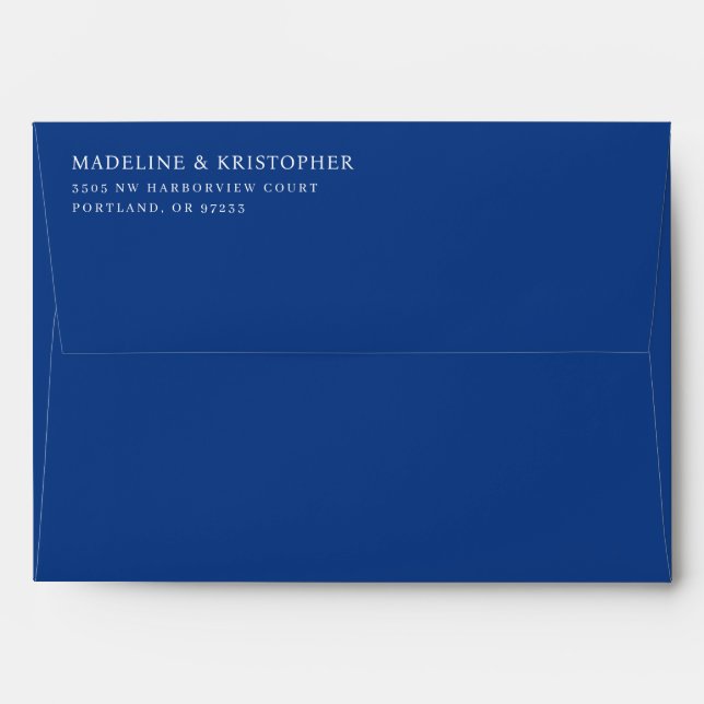Sophisticated Navy Typographic Envelope (Back (Top Flap))
