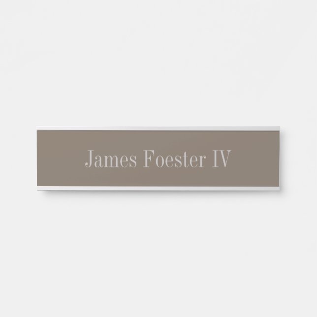 Sophisticated Neutral Colour Desk Hanging Nameplat Door Sign (Front)