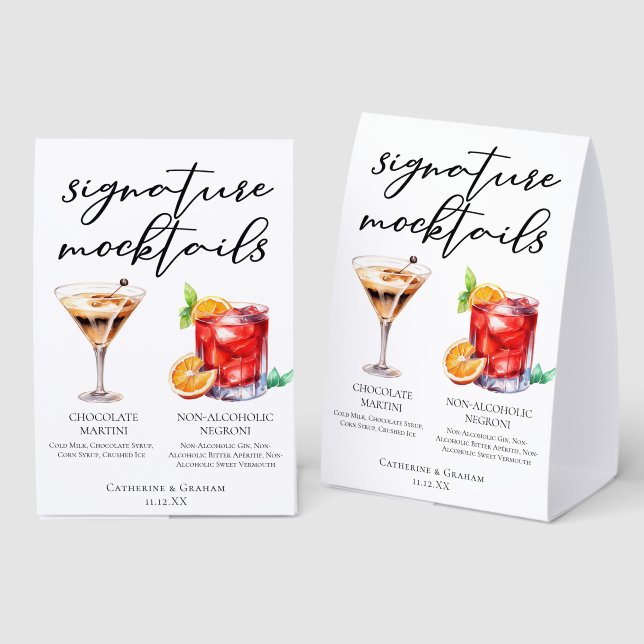 Sophisticated Non-Alcoholic Wedding Mocktails (Front/Back)
