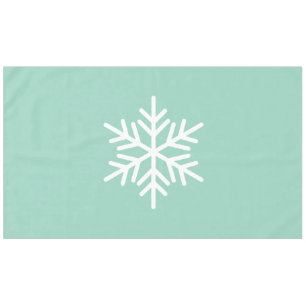 Sophisticated Nordic Snowflake On Chic Light Teal Tablecloth