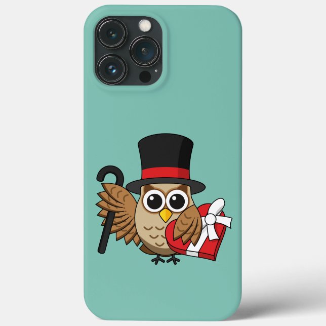 Sophisticated Owl with Heart Chocolate Box Case-Mate iPhone Case (Back)