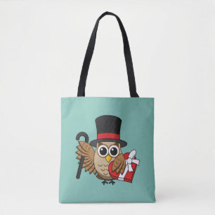 Sophisticated Owl with Heart Chocolate Box Tote Bag