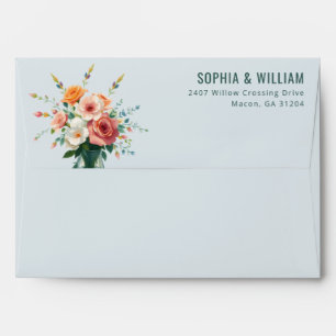 Sophisticated Pastel Floral Bouquet Envelope