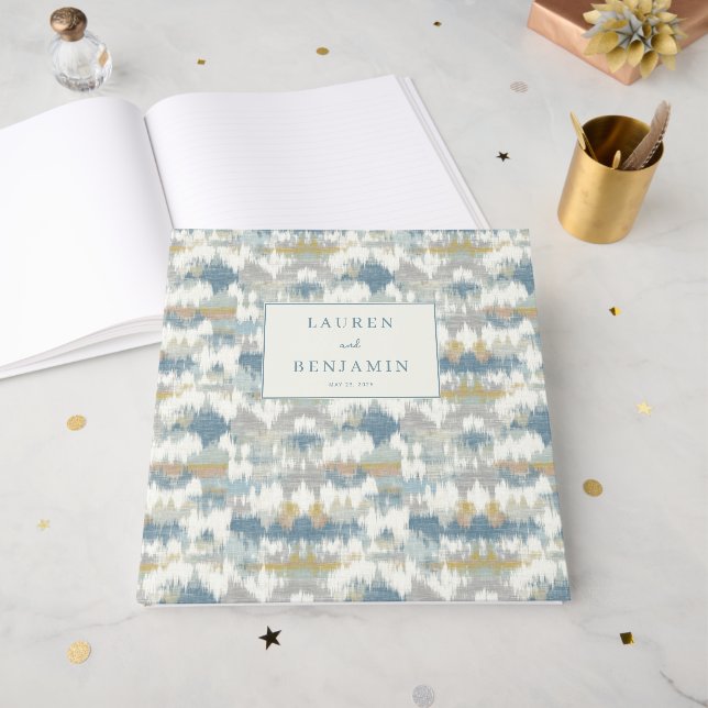 Sophisticated Pastel Geometric Guest Book (Front Open)