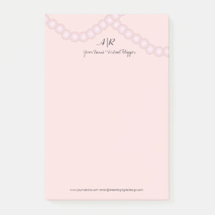 Sophisticated Pearl Logo Initial Business Post-it Notes