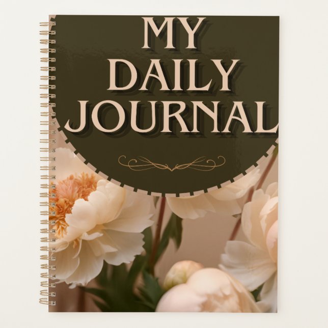 Sophisticated Peony Floral Daily Planner (Front)