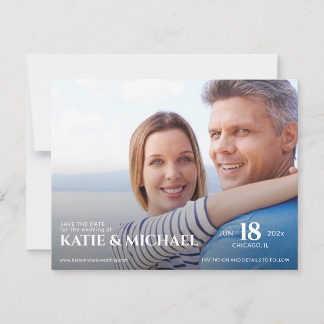 Sophisticated Photo Save The Date (Front)