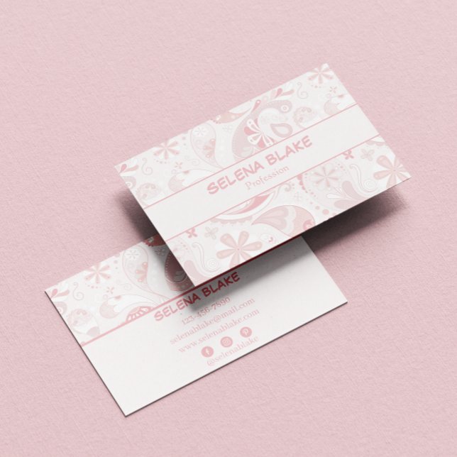 Sophisticated Pink Floral  | Modern & Professional Business Card (Creator Uploaded)
