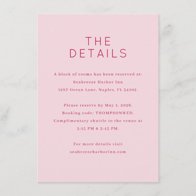 Sophisticated Pink Minimalist Invitation (Front)