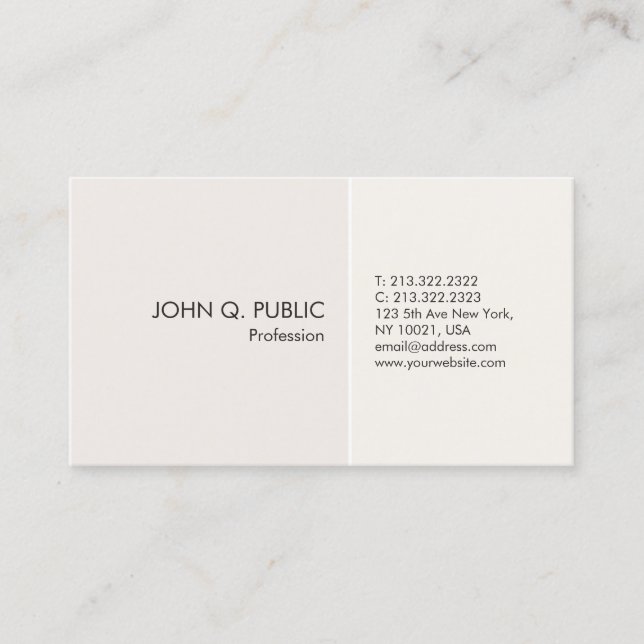 Sophisticated Plain Minimalist Design Modern Colou Business Card (Front)