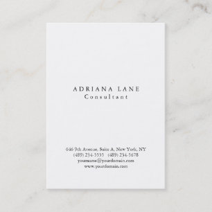 Sophisticated Plain Simple White Professional Business Card