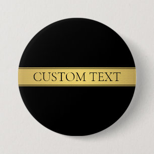Sophisticated Presentation Faux Gold & Black 7.5 Cm Round Badge