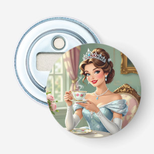 Sophisticated princess with crown elegant gown bottle opener