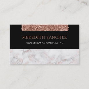 Sophisticated Professional Rose Gold Marble Custom Business Card
