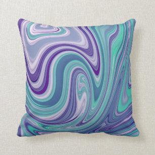Sophisticated Purple & Blue Waves Cushion
