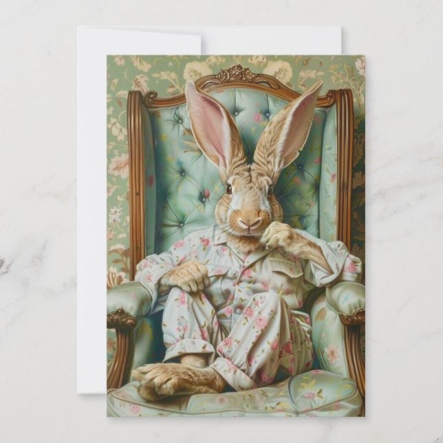 Sophisticated Rabbit  Holiday Card (Front)