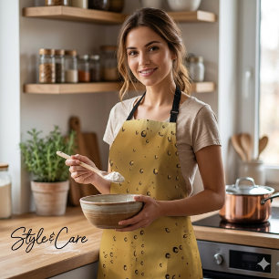 Sophisticated Raindrop Golden Shadow Apron Design