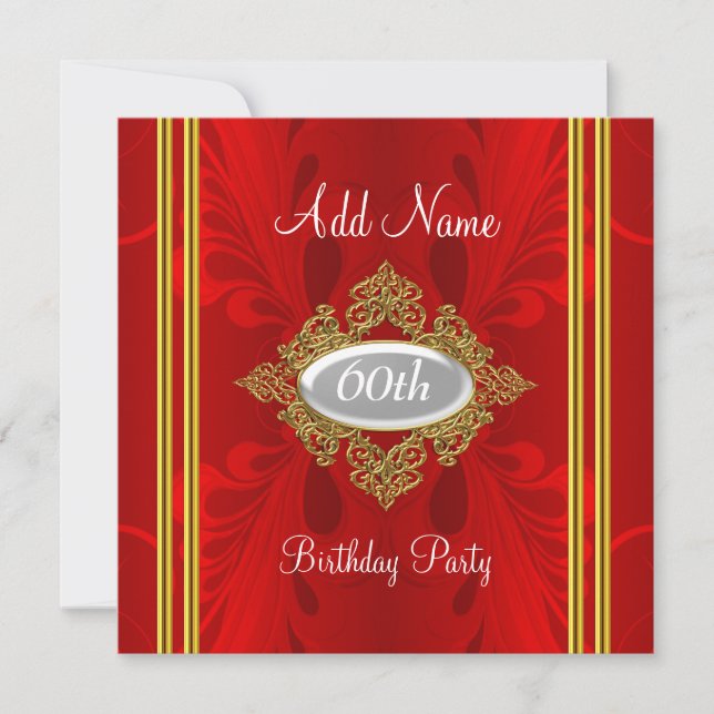 Sophisticated Red birthday Party invitation (Front)