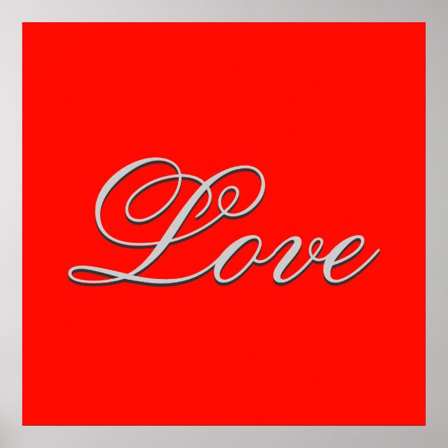 Sophisticated Red Love Wedding Poster (Front)