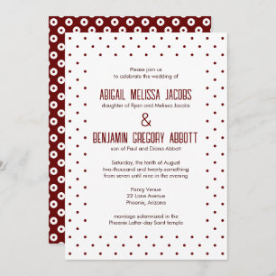 Sophisticated Red & White Polka-Dot Reception Invitation