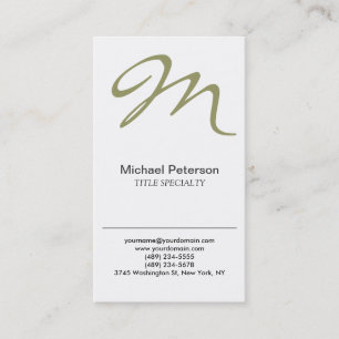 Sophisticated Script Monogram Business Card