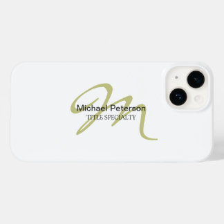 Sophisticated Script Monogram Initial Modern Case-Mate iPhone 14 Case