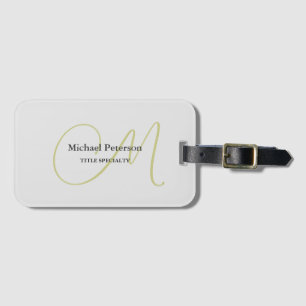 Sophisticated Script Monogram Initial Modern Luggage Tag