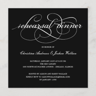 Sophisticated Script Rehearsal Dinner Invitation