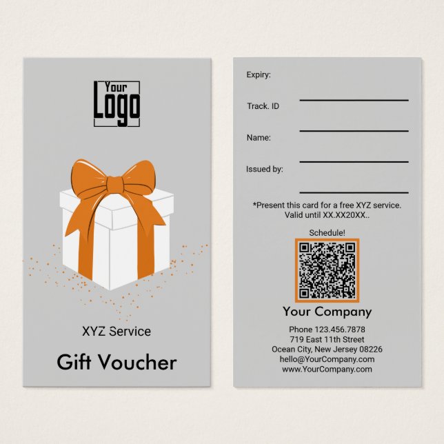 Sophisticated Service Business Gift Voucher Card (Front & Back)