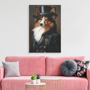 Sophisticated Shetland Sheepdog   Sheltie Canvas Print