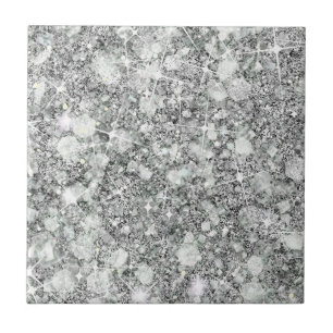 Sophisticated Silver Colour Faux Glitter Solid Tile
