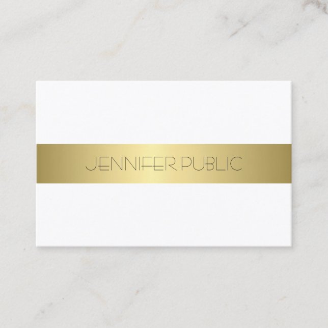 Sophisticated Simple Design Gold Look Modern Business Card (Front)