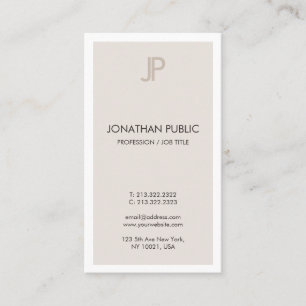 Sophisticated Simple Design Monogram Plain Trendy Business Card