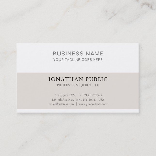 Sophisticated Simple Modern Plain Trendy Luxury Business Card (Front)