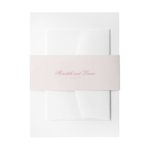 Sophisticated Simple Soft Pink Blush Wedding Invitation Belly Band