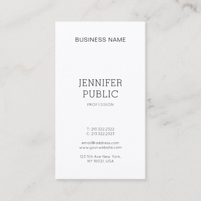 Sophisticated Sleek Design Trendy Plain Modern Business Card (Front)