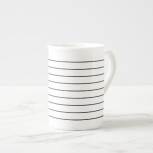 Sophisticated Stripes Black and White Tea Cup