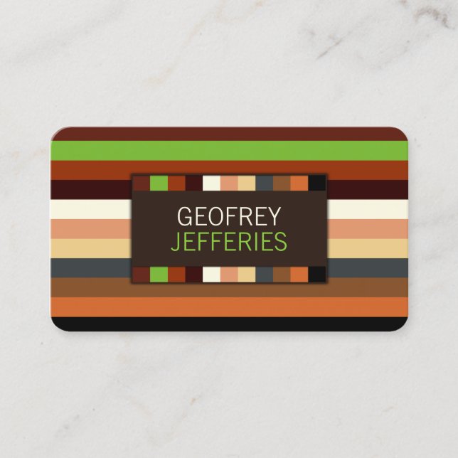 Sophisticated Stripes Pattern Business Card (Front)