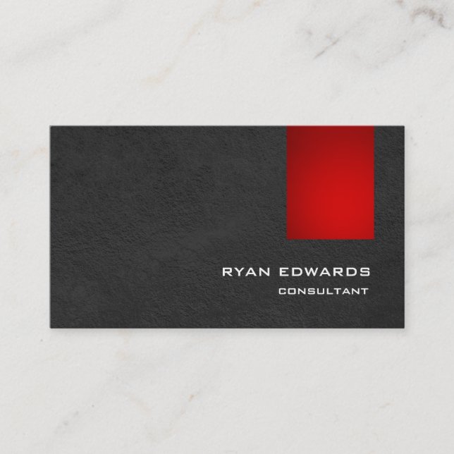 Sophisticated Stylish Red Grey Pattern Modern Business Card (Front)