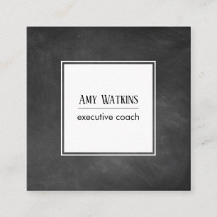 Sophisticated, Subtle Chalkboard Background Bold Square Business Card