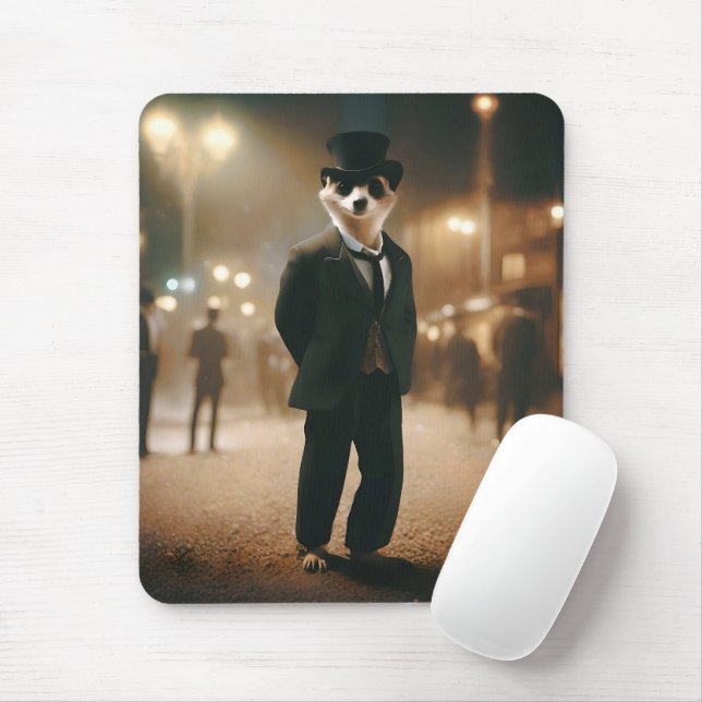 Sophisticated Suricates: Meerkat’s Black Tie Event Mouse Mat (With Mouse)