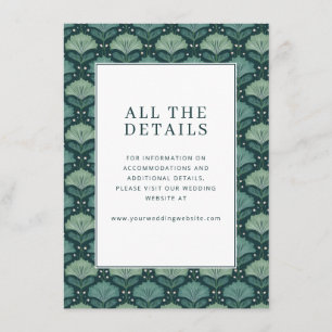 Sophisticated Teal Botanical Leaves Enclosure Card