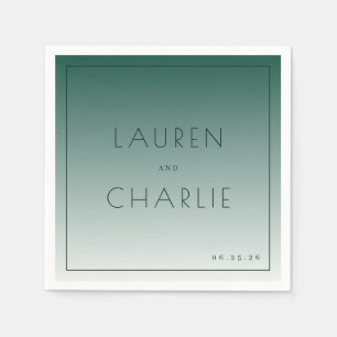 Sophisticated Teal Gradient Minimalist Napkin