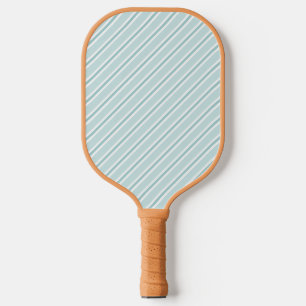 Sophisticated Teal Green & Blue Diagonal Striped Pickleball Paddle