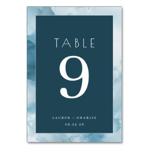 Sophisticated Teal Minimalist Wedding Table Card