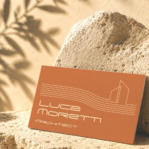 Sophisticated Terracotta Architect Modern Minimal Business Card