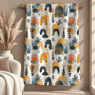 Sophisticated Terracotta Black Blanket Design Art